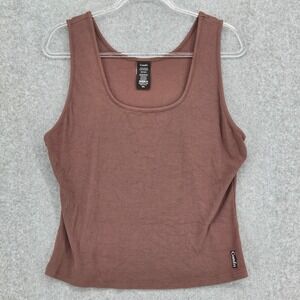 Comfrt 2025 Women 3XL Rib Contour Crop Tank Top Chocolate Brown